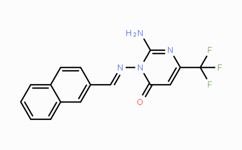 CAS No. 866145-80-4, 2-Amino-3-{[(E)-2-naphthylmethylidene]amino}-6-(trifluoromethyl)-4(3H)-pyrimidinone