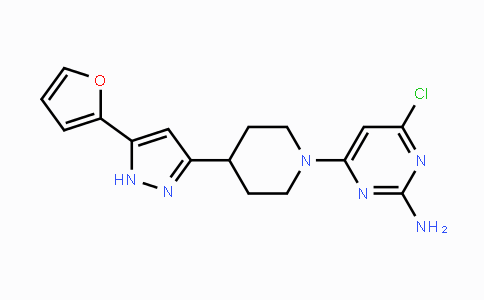 CAS No. 1026080-38-5, 4-Chloro-6-{4-[5-(2-furyl)-1H-pyrazol-3-yl]piperidino}-2-pyrimidinylamine
