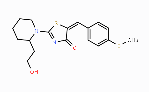 CAS No. 866149-77-1, 2-[2-(2-Hydroxyethyl)piperidino]-5-{(E)-[4-(methylsulfanyl)phenyl]methylidene}-1,3-thiazol-4(5H)-one