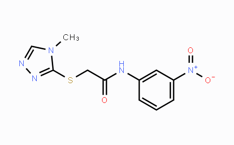 CAS No. 331459-59-7, 2-[(4-Methyl-4H-1,2,4-triazol-3-yl)sulfanyl]-N-(3-nitrophenyl)acetamide