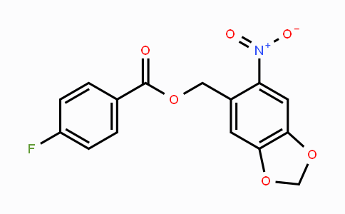 CAS No. 331460-21-0, (6-Nitro-1,3-benzodioxol-5-yl)methyl 4-fluorobenzenecarboxylate
