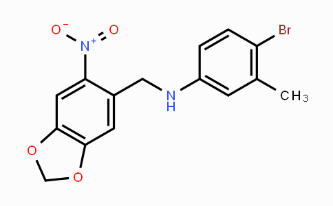 CAS No. 301193-45-3, 4-Bromo-3-methyl-N-[(6-nitro-1,3-benzodioxol-5-yl)methyl]aniline