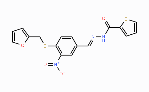 CAS No. 328263-28-1, N'-({4-[(2-Furylmethyl)sulfanyl]-3-nitrophenyl}methylene)-2-thiophenecarbohydrazide