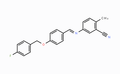 CAS No. 297150-11-9, 5-[({4-[(4-Fluorobenzyl)oxy]phenyl}methylene)amino]-2-methylbenzenecarbonitrile