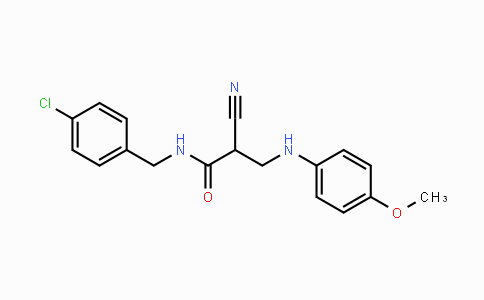 CAS No. 328288-13-7, N-(4-Chlorobenzyl)-2-cyano-3-(4-methoxyanilino)propanamide