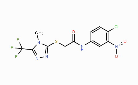 CAS No. 329778-13-4, N-(4-Chloro-3-nitrophenyl)-2-{[4-methyl-5-(trifluoromethyl)-4H-1,2,4-triazol-3-yl]sulfanyl}acetamide