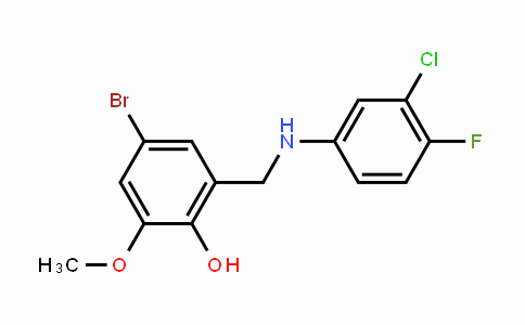 CAS No. 329059-11-2, 4-Bromo-2-[(3-chloro-4-fluoroanilino)methyl]-6-methoxybenzenol