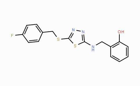CAS No. 329779-42-2, 2-[({5-[(4-Fluorobenzyl)sulfanyl]-1,3,4-thiadiazol-2-yl}amino)methyl]benzenol