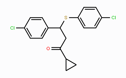 CAS No. 329779-49-9, 3-(4-Chlorophenyl)-3-[(4-chlorophenyl)sulfanyl]-1-cyclopropyl-1-propanone
