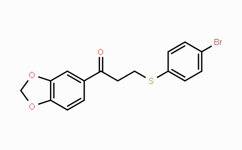 CAS No. 477334-38-6, 1-(1,3-Benzodioxol-5-yl)-3-[(4-bromophenyl)sulfanyl]-1-propanone