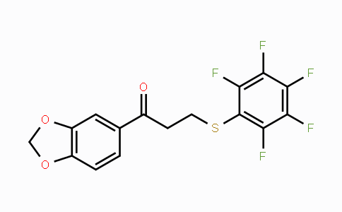 CAS No. 882749-19-1, 1-(1,3-Benzodioxol-5-yl)-3-[(2,3,4,5,6-pentafluorophenyl)sulfanyl]-1-propanone