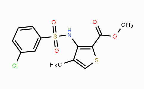 CAS No. 866150-21-2, Methyl 3-{[(3-chlorophenyl)sulfonyl]amino}-4-methyl-2-thiophenecarboxylate