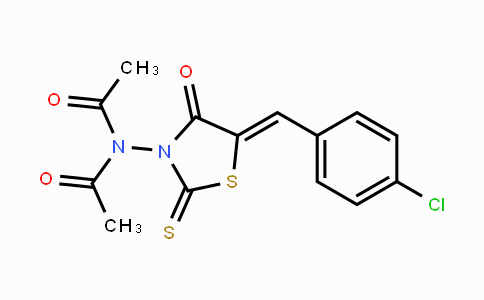 CAS No. 866154-60-1, N-Acetyl-N-{5-[(Z)-(4-chlorophenyl)methylidene]-4-oxo-2-thioxo-1,3-thiazolan-3-yl}acetamide