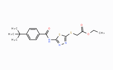 CAS No. 329701-29-3, Ethyl 2-[(5-{[4-(tert-butyl)benzoyl]amino}-1,3,4-thiadiazol-2-yl)sulfanyl]acetate