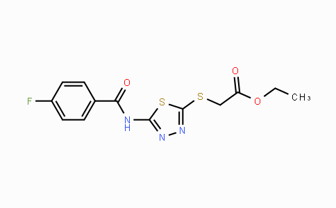 CAS No. 329698-71-7, Ethyl 2-({5-[(4-fluorobenzoyl)amino]-1,3,4-thiadiazol-2-yl}sulfanyl)acetate