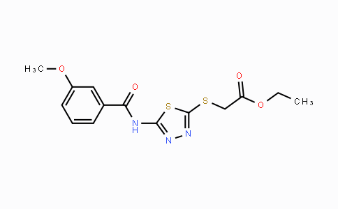 CAS No. 329699-65-2, Ethyl 2-({5-[(3-methoxybenzoyl)amino]-1,3,4-thiadiazol-2-yl}sulfanyl)acetate