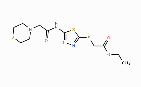 CAS No. 329698-61-5, Ethyl 2-[(5-{[2-(1,4-thiazinan-4-yl)acetyl]amino}-1,3,4-thiadiazol-2-yl)sulfanyl]acetate