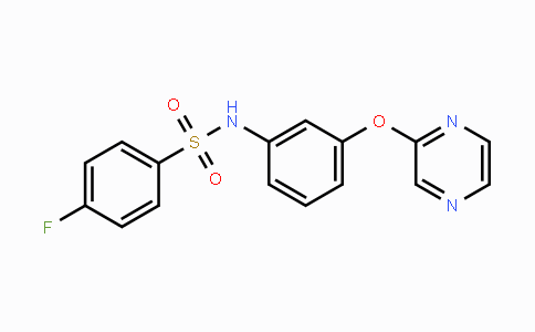 CAS No. 866157-07-5, 4-Fluoro-N-[3-(2-pyrazinyloxy)phenyl]benzenesulfonamide