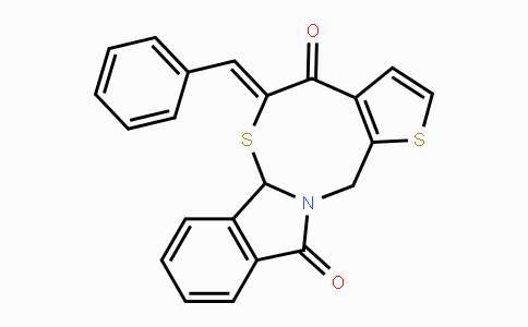 CAS No. 866008-34-6, 5-[(Z)-Phenylmethylidene]-5H-thieno[2',3':5,6][1,3]thiazocino[2,3-a]isoindole-4,11(6aH,13H)-dione