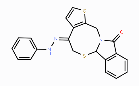 CAS No. 866008-43-7, 5H-Thieno[2',3':5,6][1,3]thiazocino[2,3-a]isoindole-4,11(6aH,13H)-dione 4-(N-phenylhydrazone)