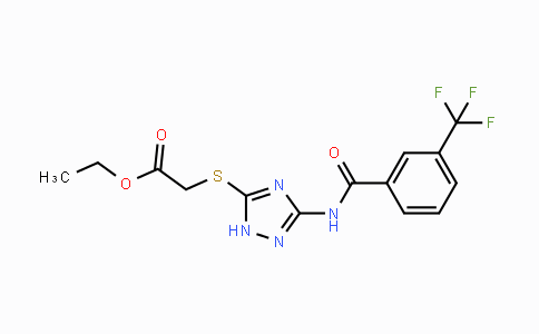 CAS No. 866010-94-8, Ethyl 2-[(3-{[3-(trifluoromethyl)benzoyl]amino}-1H-1,2,4-triazol-5-yl)sulfanyl]acetate