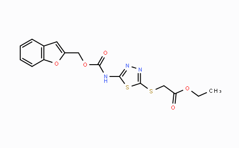 CAS No. 866042-06-0, Ethyl 2-[(5-{[(1-benzofuran-2-ylmethoxy)carbonyl]amino}-1,3,4-thiadiazol-2-yl)sulfanyl]acetate