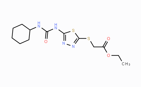 CAS No. 866042-11-7, Ethyl 2-[(5-{[(cyclohexylamino)carbonyl]amino}-1,3,4-thiadiazol-2-yl)sulfanyl]acetate