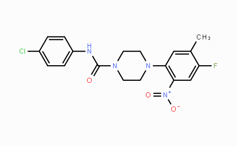 CAS No. 1262222-58-1, N-(4-Chlorophenyl)-4-(4-fluoro-5-methyl-2-nitrophenyl)piperazine-1-carboxamide