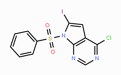 CAS No. 876343-09-8, 7-(Benzenesulfonyl)-4-chloro-6-iodo-pyrrolo[2,3-d]pyrimidine
