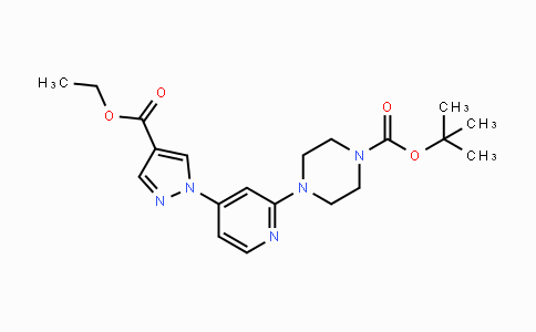 CAS No. 1429309-49-8, tert-Butyl 4-(4-(4-(ethoxycarbonyl)-1H-pyrazol-1-yl)pyridin-2-yl)piperazine-1-carboxylate