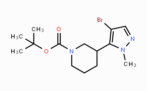 CAS No. 1401304-41-3, tert-Butyl 3-(4-bromo-1-methyl-1H-pyrazol-5-yl)piperidine-1-carboxylate