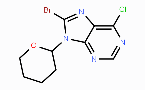 CAS No. 218431-08-4, 8-Bromo-6-chloro-9-(tetrahydro-2H-pyran-2-yl)-9H-purine