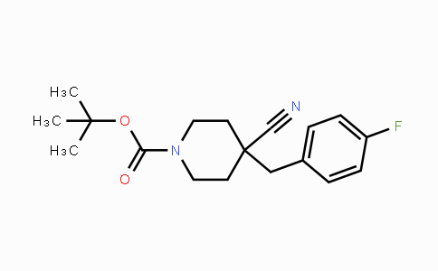 CAS No. 894769-77-8, tert-Butyl 4-cyano-4-(4-fluorobenzyl)-piperidine-1-carboxylate