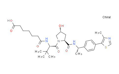 2229976-21-8 | 7-(((S)-1-((2S,4R)-4-Hydroxy-2-(((S)-1-(4-(4-methylthiazol-5-yl)phenyl)ethyl)carbamoyl)pyrrolidin-1-yl)-3,3-dimethyl-1-oxobutan-2-yl)amino)-7-oxoheptanoic acid