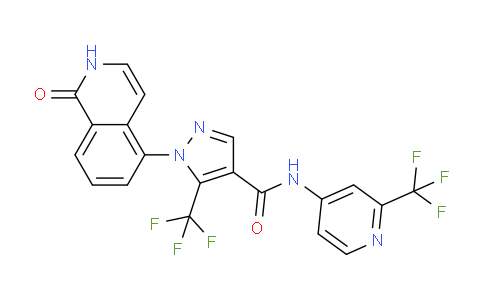 CAS No. 2230273-76-2, 1-(1-Oxo-1,2-dihydroisoquinolin-5-yl)-5-(trifluoromethyl)-N-(2-(trifluoromethyl)pyridin-4-yl)-1H-pyrazole-4-carboxamide
