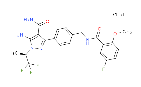 2101700-14-3 | (R)-5-Amino-3-(4-((5-fluoro-2-methoxybenzamido)methyl)phenyl)-1-(1,1,1-trifluoropropan-2-yl)-1H-pyrazole-4-carboxamide
