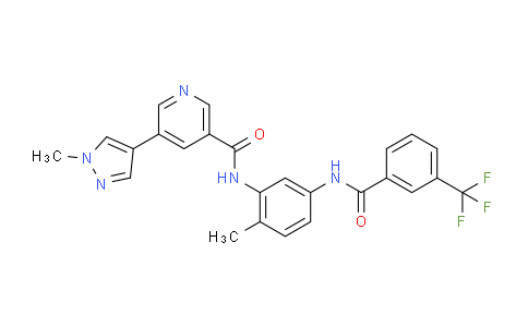 2095849-04-8 | 5-(1-Methyl-1H-pyrazol-4-yl)-N-(2-methyl-5-(3-(trifluoromethyl)benzamido)phenyl)nicotinamide