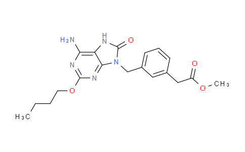 DY12D244 | 677773-91-0 | Methyl 2-(3-((6-amino-2-butoxy-8-oxo-7,8-dihydro-9H-purin-9-yl)methyl)phenyl)acetate