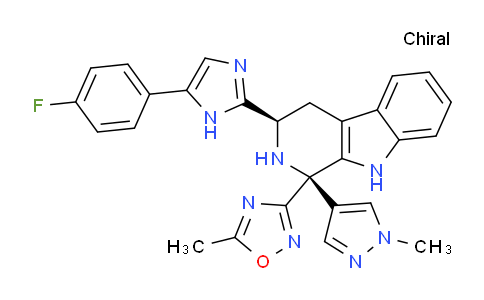 1104599-69-0 | 3-((1R,3R)-3-(5-(4-氟苯基)-1H-咪唑-2-基)-1-(1-甲基-1H-吡唑-4-基)-2,3,4,9-四氢-1H-吡啶并[3,4-b]吲哚-1-基)-5-甲基-1,2,4-恶二唑