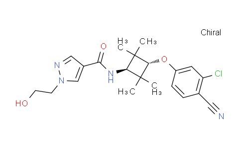 MC13T637 | 1338812-36-4 | Trans-N-(3-(3-chloro-4-cyanophenoxy)-2,2,4,4-tetramethylcyclobutyl)-1-(2-hydroxyethyl)-1H-pyrazole-4-carboxamide