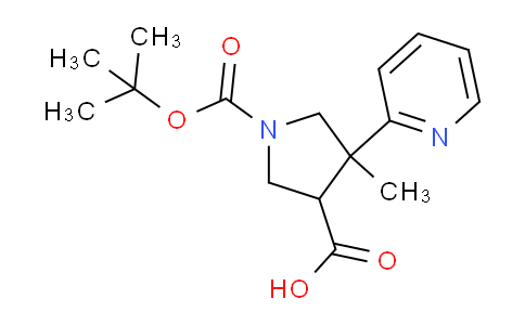 DY155U08 | 1823833-91-5 | 1-(tert-butoxycarbonyl)-4-methyl-4-(pyridin-2-yl)pyrrolidine-3-carboxylic acid