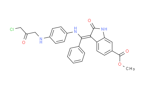 MC156D76 | 1987887-93-3 | 1H-Indole-6-carboxylic acid, 3-[[[4-[(2-chloroacetyl)methylamino]phenyl]amino]phenylmethylene]-2,3-dihydro-2-oxo-, methyl ester, (3Z)-