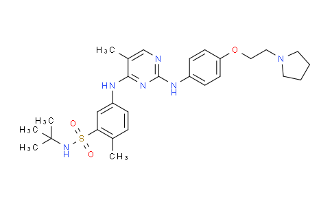 1332719-50-2 | Benzenesulfonamide, N-(1,1-dimethylethyl)-2-methyl-5-[[5-methyl-2-[[4-[2-(1-pyrrolidinyl)ethoxy]phenyl]amino]-4-pyrimidinyl]amino]-