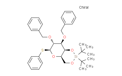 CAS No. 911815-94-6, (4aR,6S,7R,8R,8aS)-7,8-bis(benzyloxy)-2,2-di-tert-butyl-6-(phenylthio)hexahydropyrano[3,2-d][1,3,2]dioxasiline