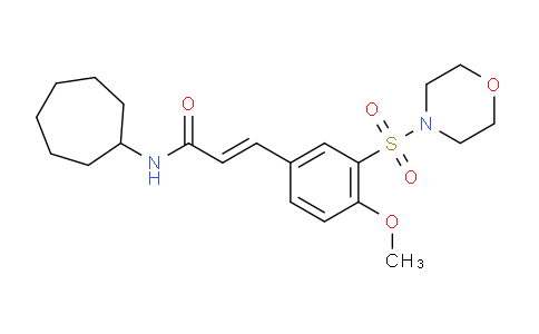 MC16A063 | 756865-61-9 | 2-Propenamide, N-cycloheptyl-3-[4-methoxy-3-(4-morpholinylsulfonyl)phenyl]-