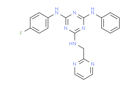 CAS No. 792184-90-8, N2-(4-fluorophenyl)-N4-phenyl-N6-(pyrimidin-2-ylmethyl)-1,3,5-triazine-2,4,6-triamine