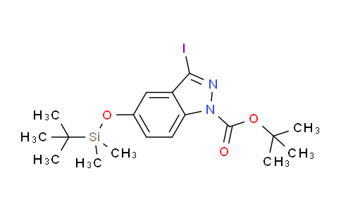 CAS No. 1426425-58-2, Tert-Butyl 5-((tert-butyldimethylsilyl)oxy)-3-iodo-1H-indazole-1-carboxylate