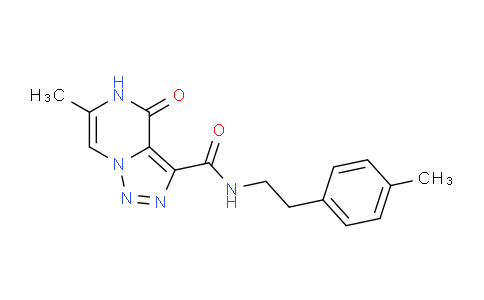 1775544-72-3 | [1,2,3]Triazolo[1,5-a]pyrazine-3-carboxamide, 4,5-dihydro-6-methyl-N-[2-(4-methylphenyl)ethyl]-4-oxo-