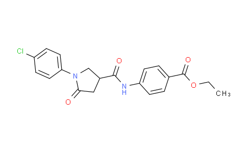 DY184Z19 | 328090-80-8 | Ethyl 4-({1-(4-chlorophenyl)-5-oxopyrrolidin-3-ylcarbonyl}amino)benzoate