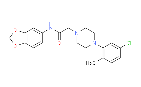 MC185P30 | 499197-54-5 | N-(1,3-benzodioxol-5-yl)-2-[4-(5-chloro-2-methylphenyl)piperazin-1-yl]acetamide